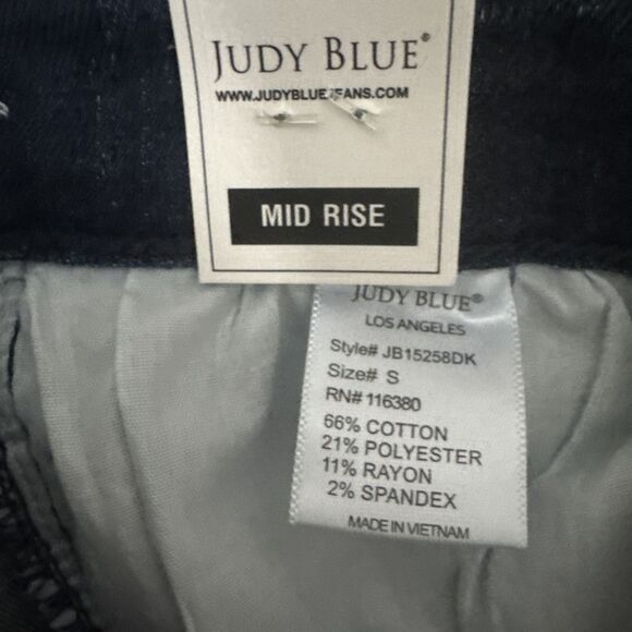 New JUDY BLUE S Mid Rise Mid Length Cut Off Shorts Women - Picture 10 of 12